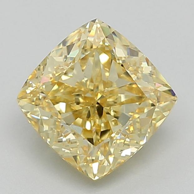 2.50 Ct. Fancy Intense  Yellow Cushion Lab Grown Diamond
