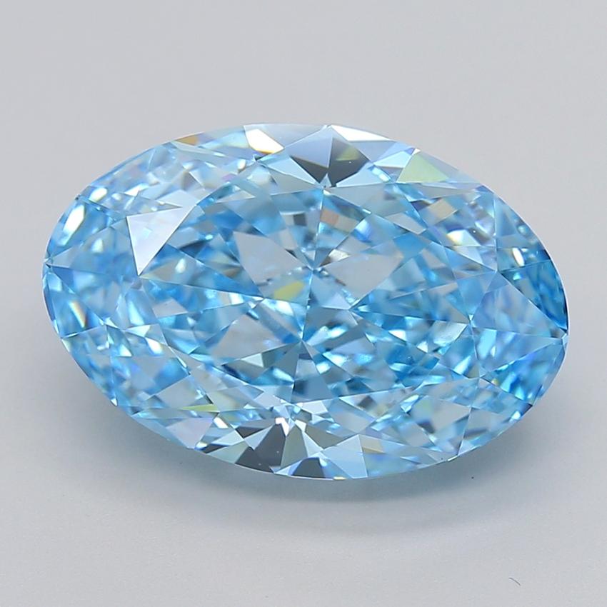 9.09 Ct. Fancy Vivid Blue Oval Lab Grown Diamond