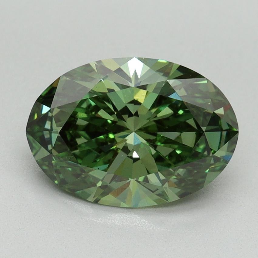 1.93 Ct. Fancy Vivid Green Oval Lab Grown Diamond