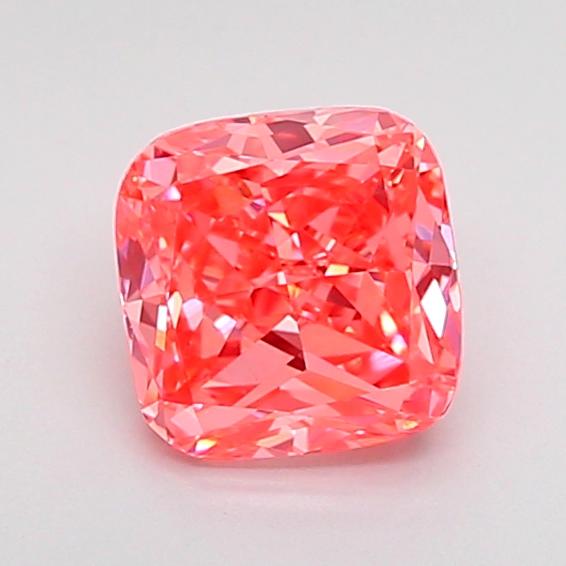1.01 Ct. Fancy Vivid Pink Cushion Lab Grown Diamond