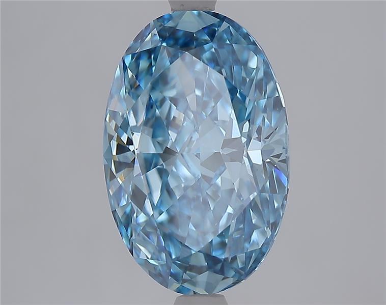 4.53 Ct. Fancy Vivid Blue Oval Lab Grown Diamond