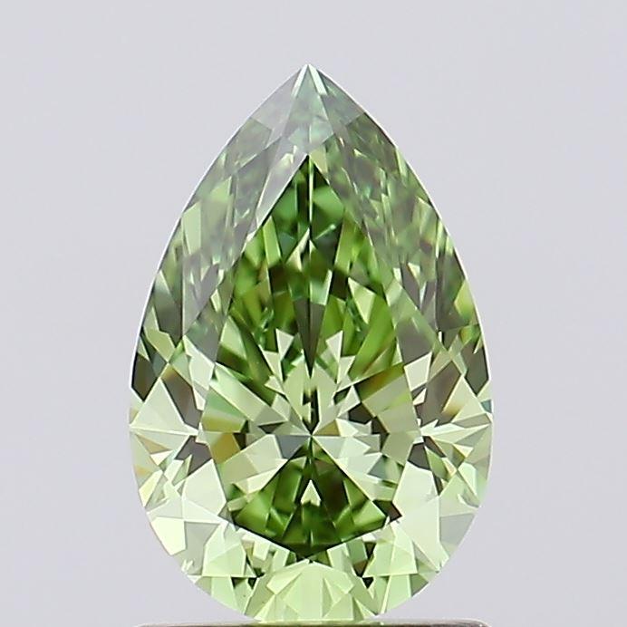 1.10 Ct. Fancy Vivid Green Pear Lab Grown Diamond