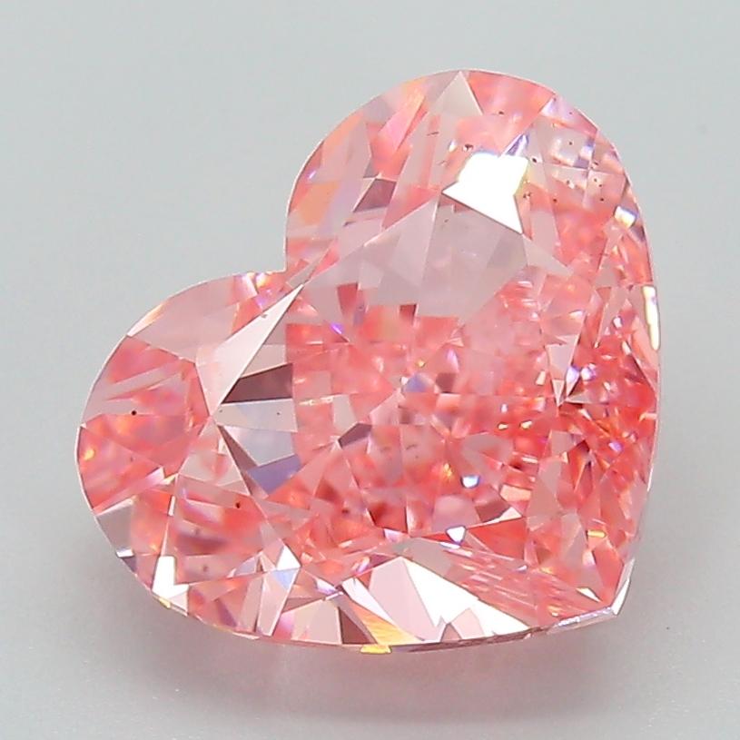 3.98 Ct. Fancy Vivid Pink Heart Lab Grown Diamond