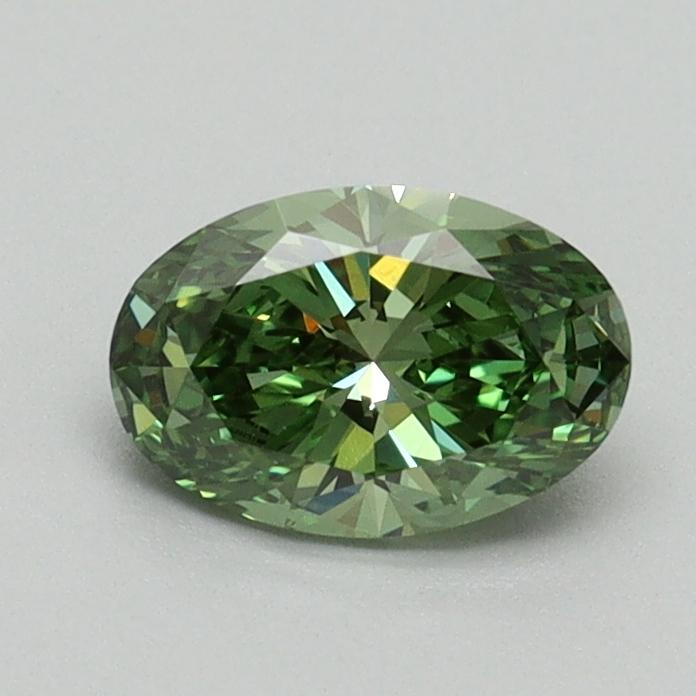 0.68 Ct. Fancy Vivid Green Oval Lab Grown Diamond
