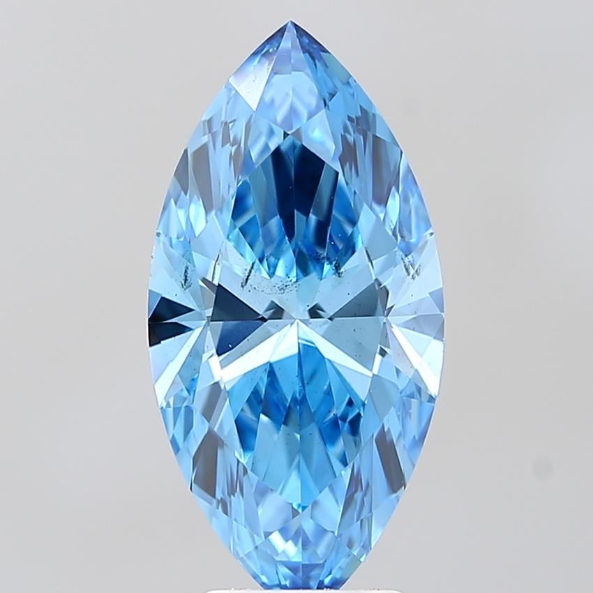 3.58 Ct. Fancy Vivid Blue Marquise Lab Grown Diamond