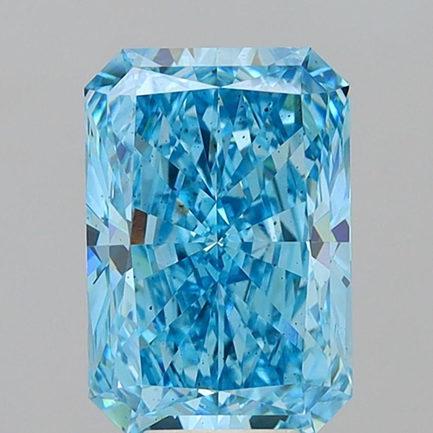 7.65 Ct. Fancy Vivid Blue Radiant Lab Grown Diamond