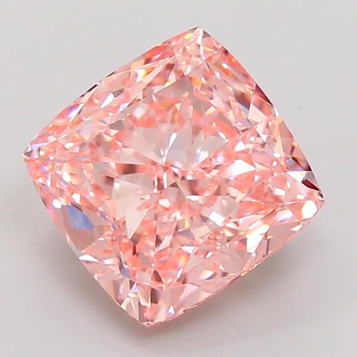 8.09 Ct. Fancy Vivid Pink Cushion Lab Grown Diamond
