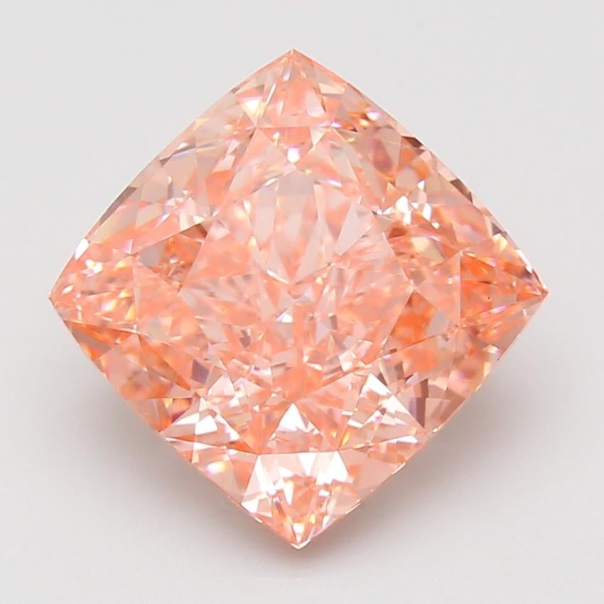 7.06 Ct. Fancy Vivid Pink Cushion Lab Grown Diamond
