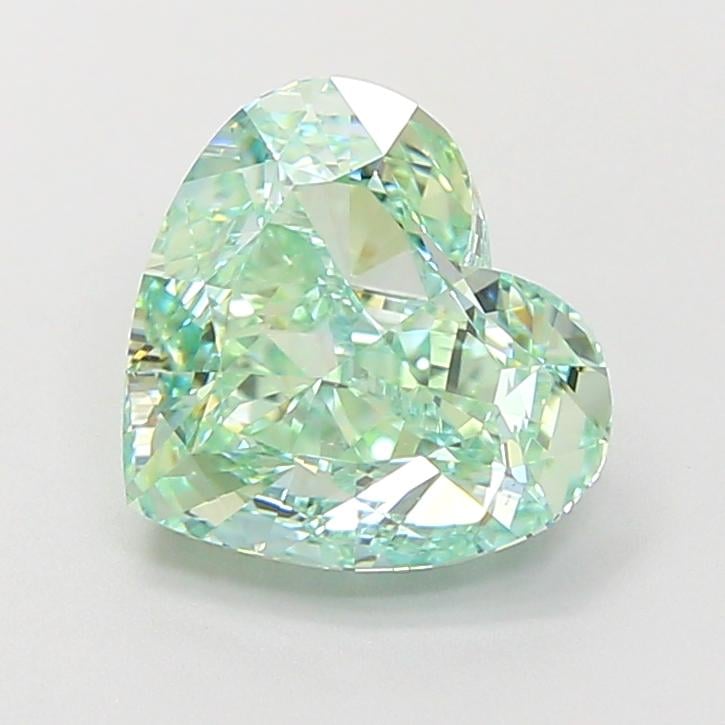 2.53 Ct. Fancy Vivid  Green Heart Lab Grown Diamond