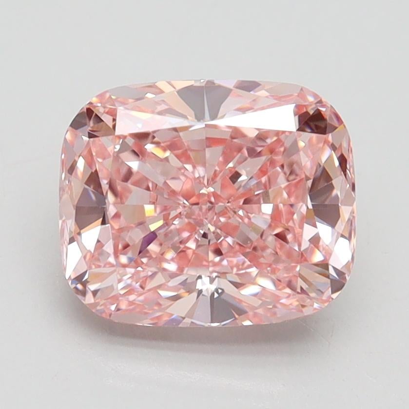 2.10 Ct. Fancy Intense Pink Cushion Lab Grown Diamond