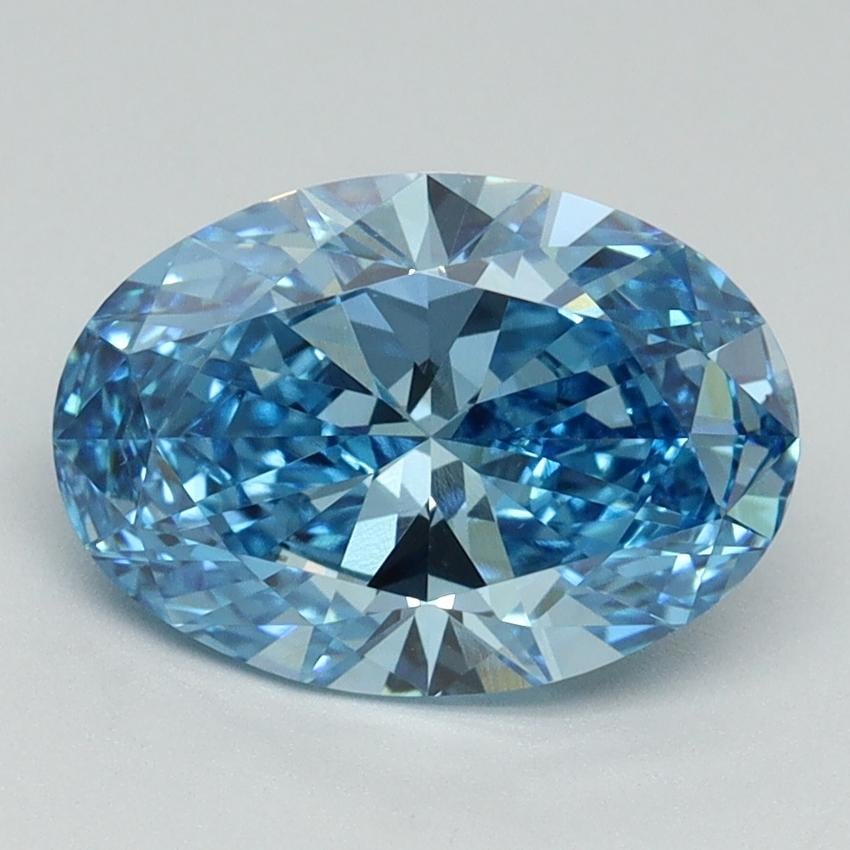 2.06 Ct. Fancy Vivid Blue Oval Lab Grown Diamond