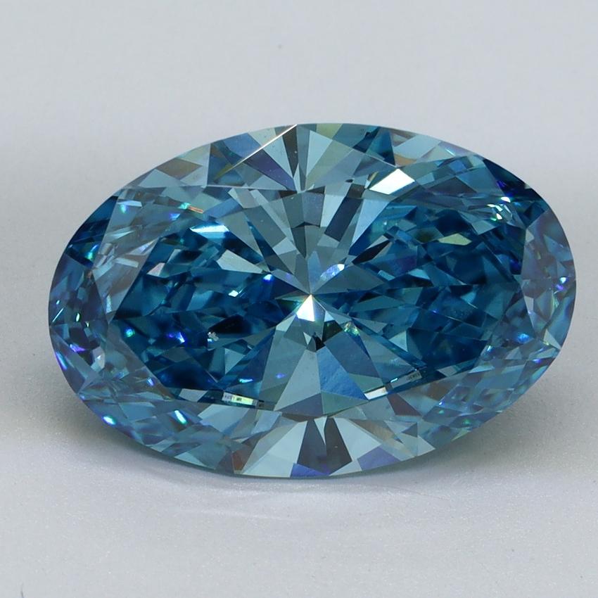 5.03 Ct. Fancy Vivid Malibu Blue Oval Lab Grown Diamond