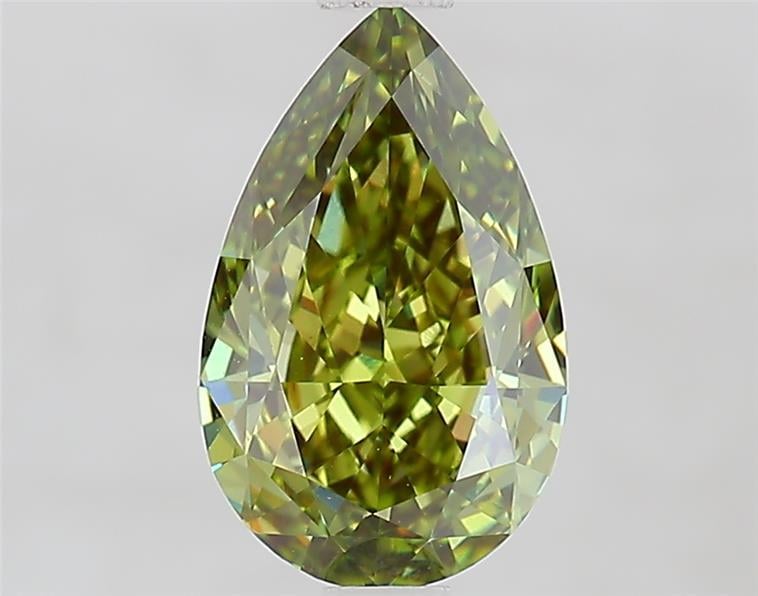 1.51 Ct. Fancy Vivid  Green Pear Lab Grown Diamond