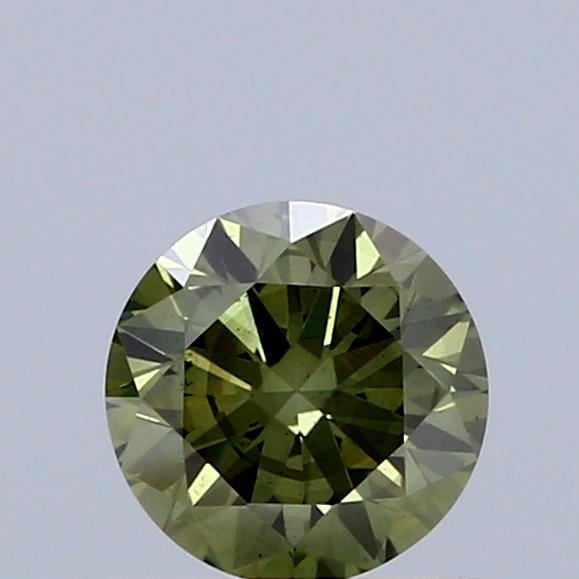 0.84 Ct. Fancy Intense Green Round Lab Grown Diamond