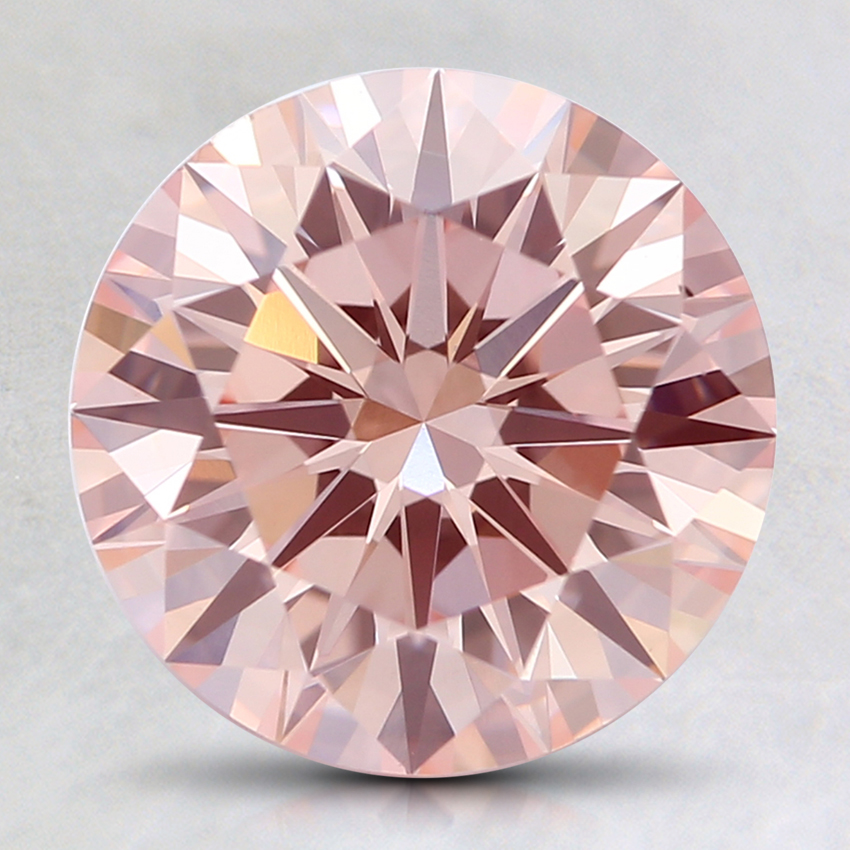 2.29 Ct. Fancy Light Orangy Pink Round Lab Grown Diamond
