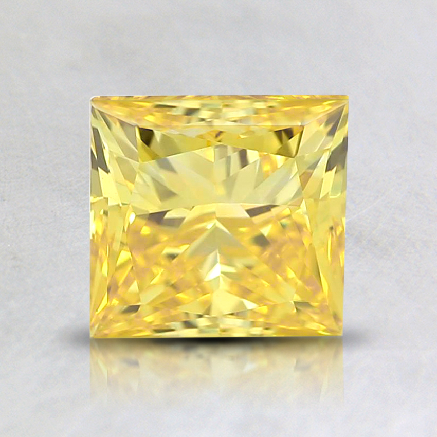 1.33 Ct. Fancy Vivid Orangy Yellow Princess Lab Grown Diamond