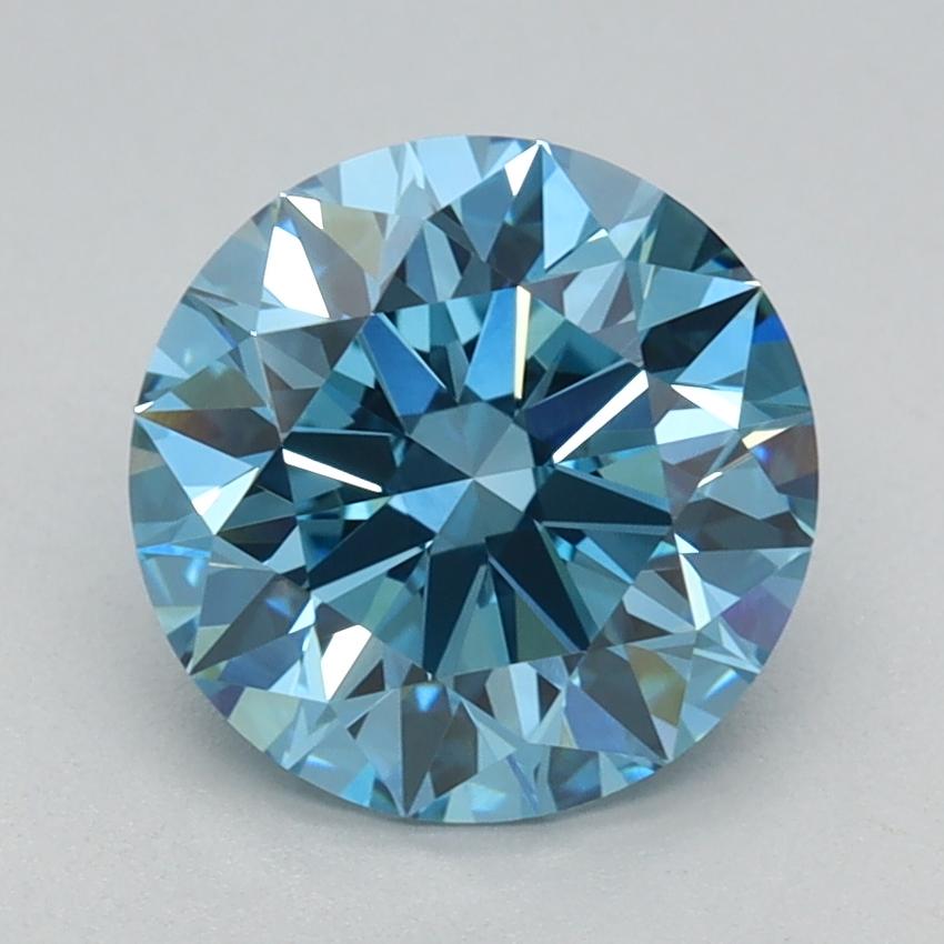 1.60 Ct. Fancy Vivid Blue Round Lab Grown Diamond