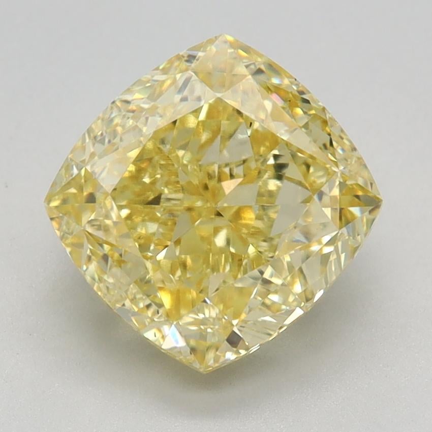 2.88 Ct. Fancy Vivid Yellow Cushion Lab Grown Diamond