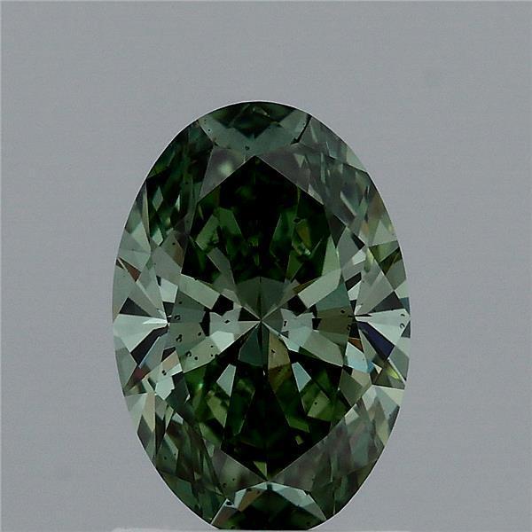 1.17 Ct. Fancy Vivid Green Oval Lab Grown Diamond