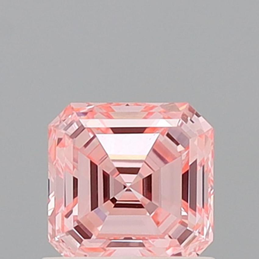 0.94 Ct. Fancy Vivid Pink Asscher Lab Grown Diamond