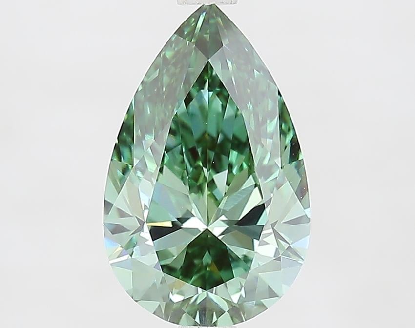 2.53 Ct. Fancy Vivid Green Pear Lab Grown Diamond