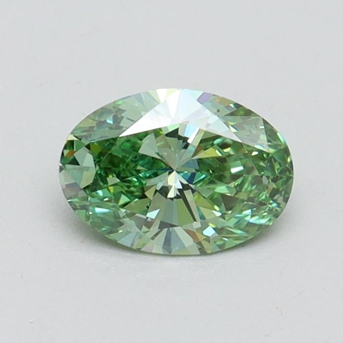 0.51 Ct. Fancy Vivid Pacific Green Oval Lab Grown Diamond