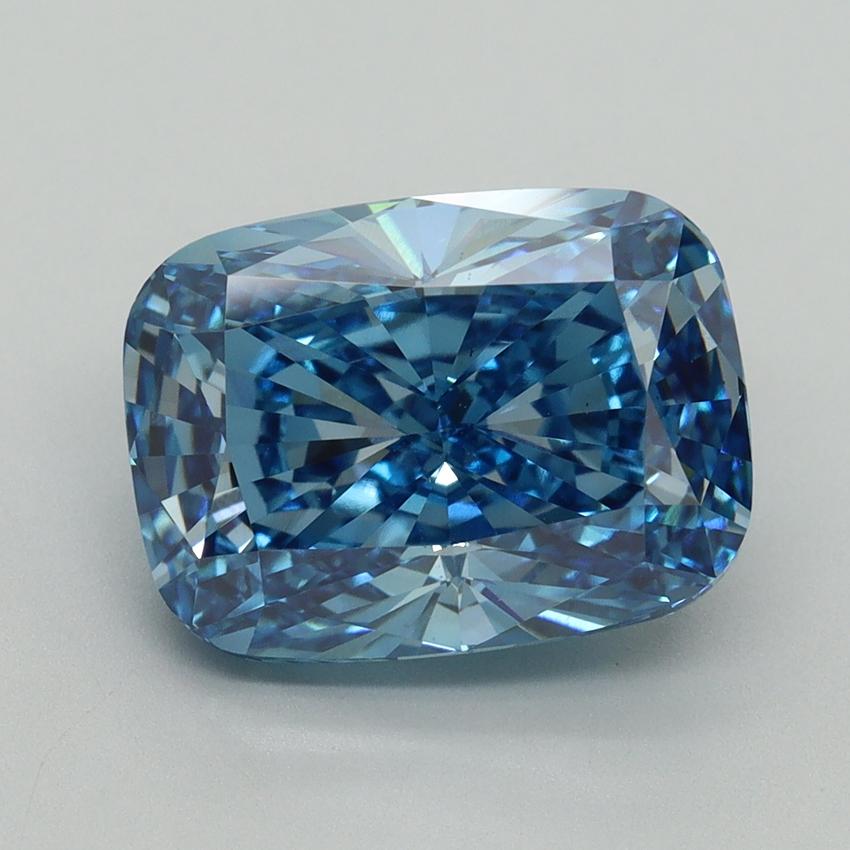 5.08 Ct. Fancy Vivid Blue Cushion Lab Grown Diamond
