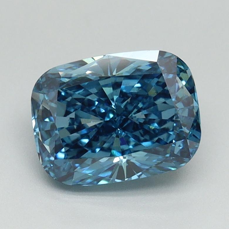 1.54 Ct. Fancy Vivid Blue Cushion Lab Grown Diamond