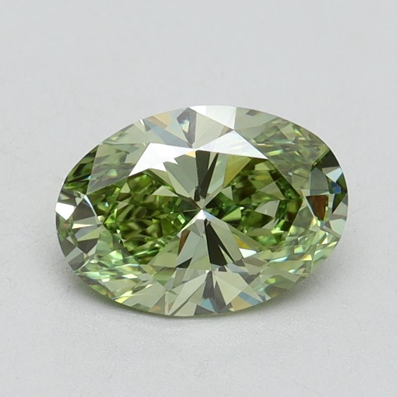 1.06 Ct. Fancy Vivid Green Oval Lab Grown Diamond