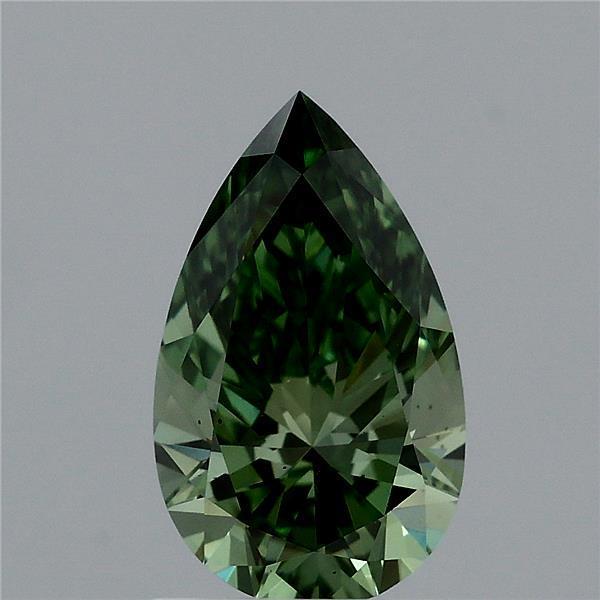 1.11 Ct. Fancy Vivid  Green Pear Lab Grown Diamond