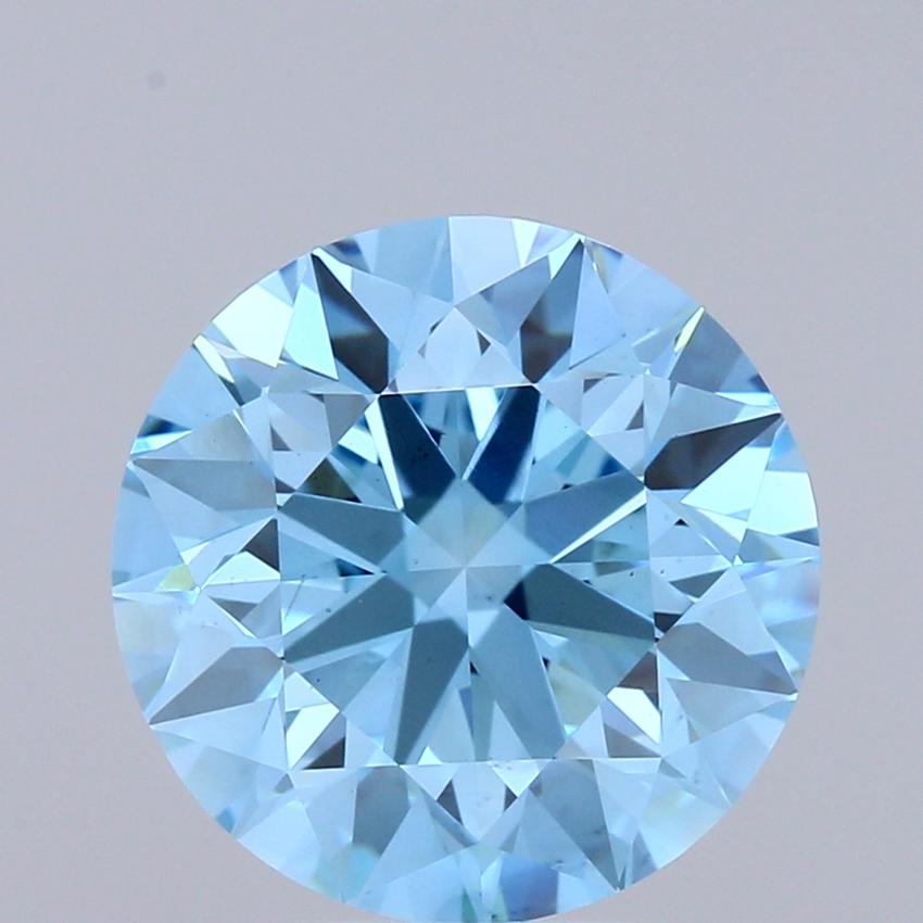 3.01 Ct. Fancy Vivid Blue Round Lab Grown Diamond