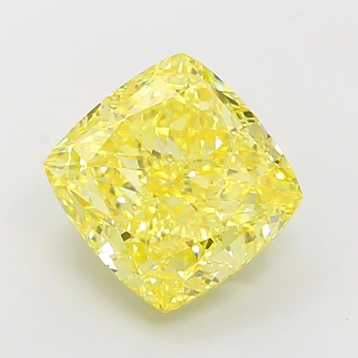 6.02 Ct. Fancy Intense Yellow Cushion Lab Grown Diamond