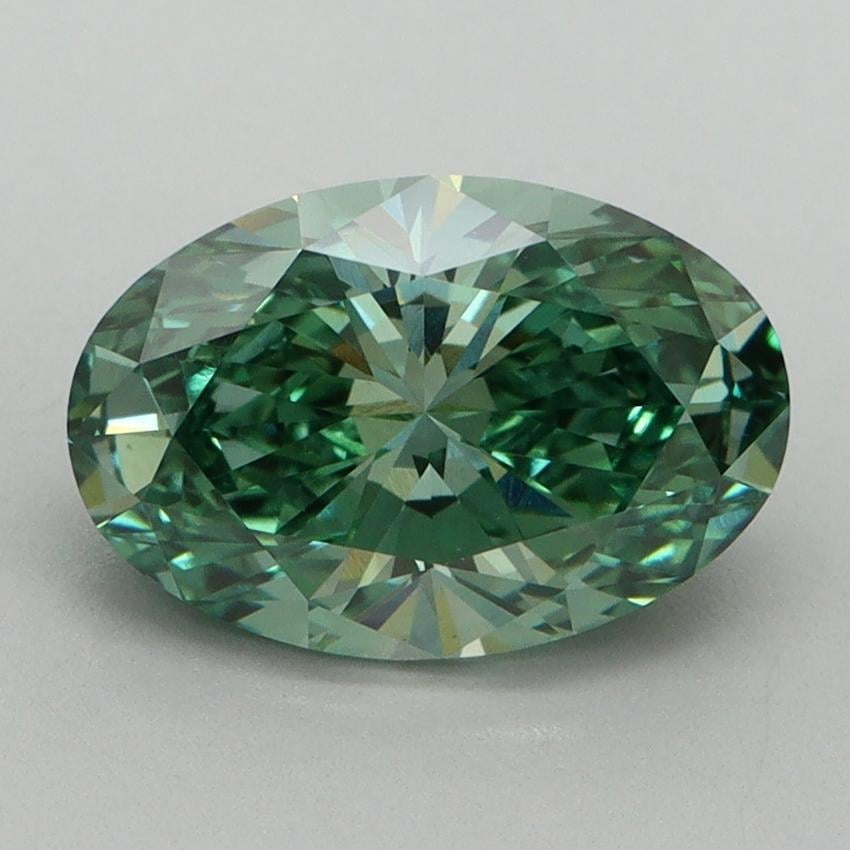 2.07 Ct. Fancy Vivid Pacific Green Oval Lab Grown Diamond