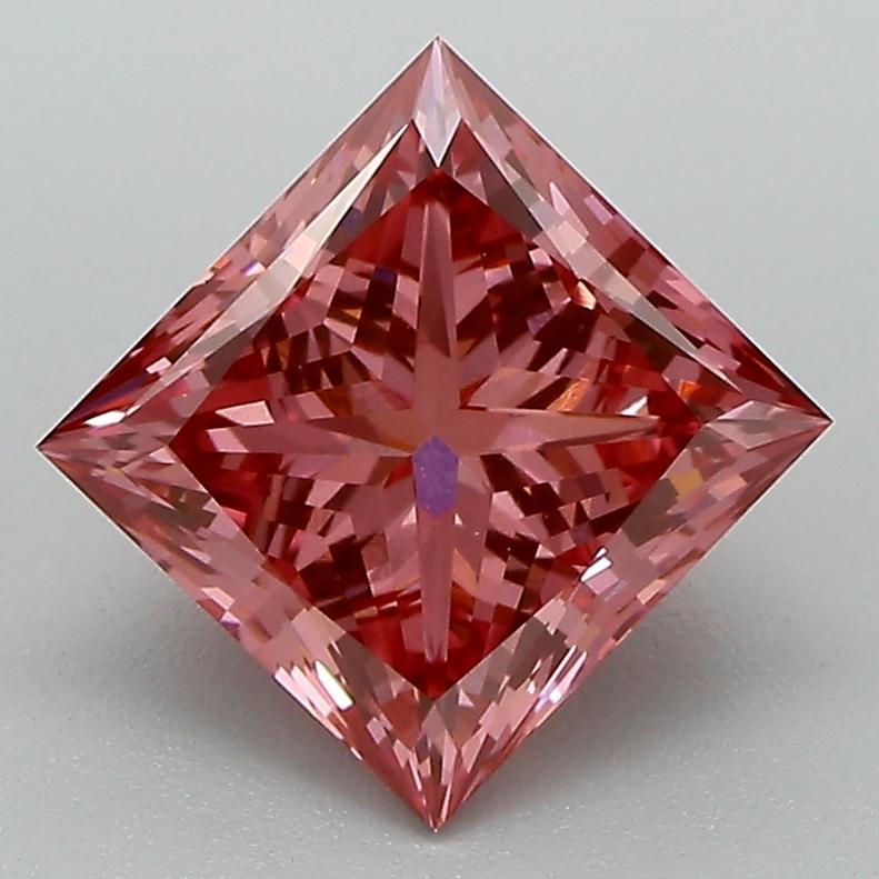 2.08 Ct. Fancy Intense Purplish Pink Princess Lab Grown Diamond
