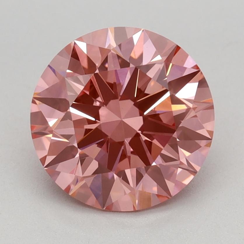 1.59 Ct. Fancy Vivid Pink Round Lab Grown Diamond