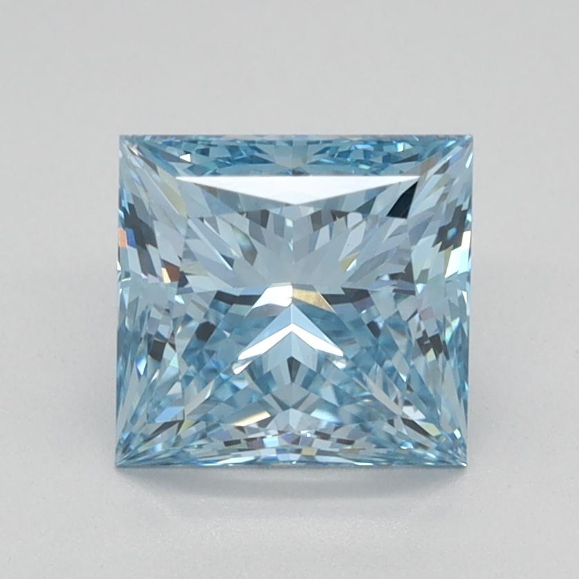 1.53 Ct. Fancy Vivid Blue Princess Lab Grown Diamond