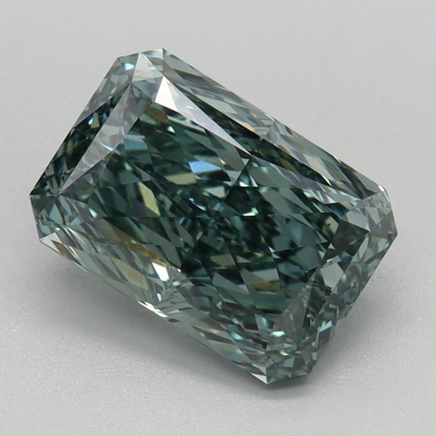 1.56 Ct. Fancy Vivid Green Radiant Lab Grown Diamond