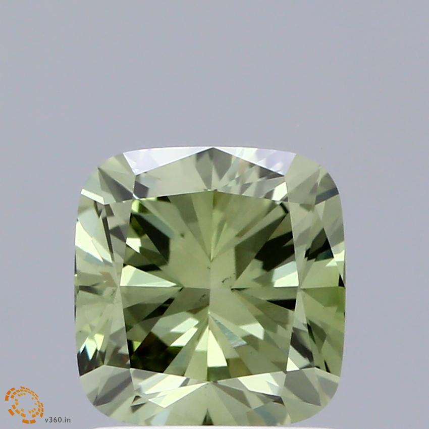 1.50 Ct. Fancy Intense Green Cushion Lab Grown Diamond