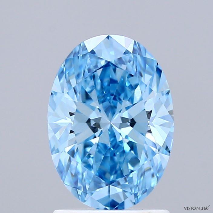 1.60 Ct. Fancy Vivid Blue Oval Lab Grown Diamond