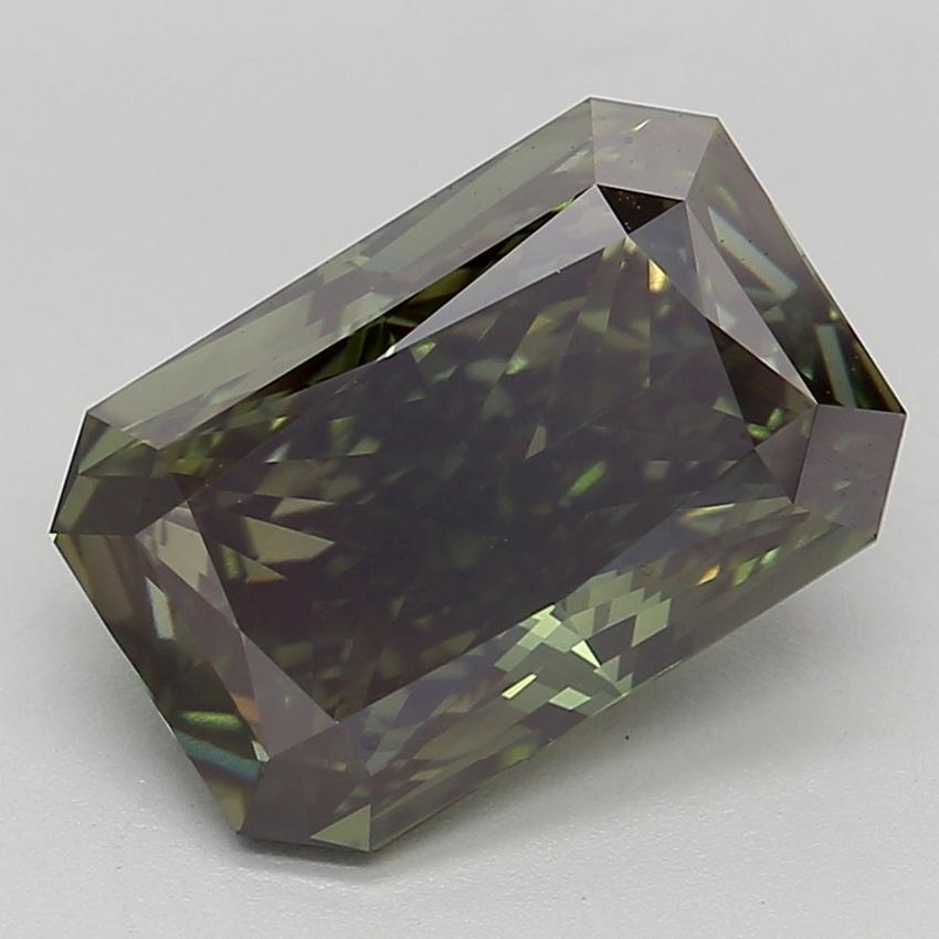 3.39 Ct. Fancy Deep  Green Radiant Lab Grown Diamond
