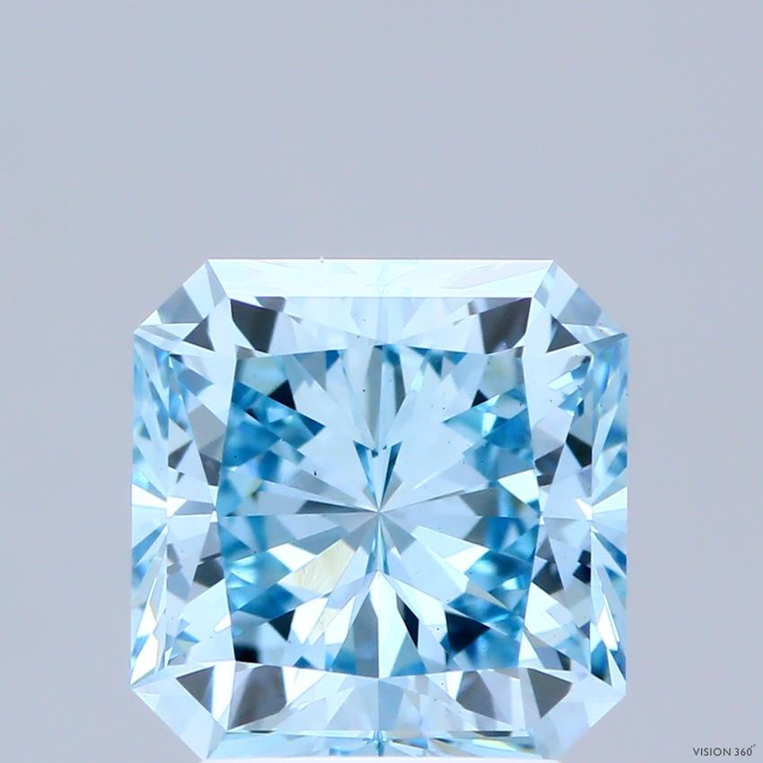 3.04 Ct. Fancy Vivid Blue Radiant Lab Grown Diamond