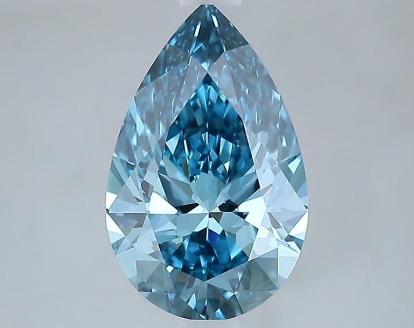 2.19 Ct. Fancy Vivid Blue Pear Lab Grown Diamond