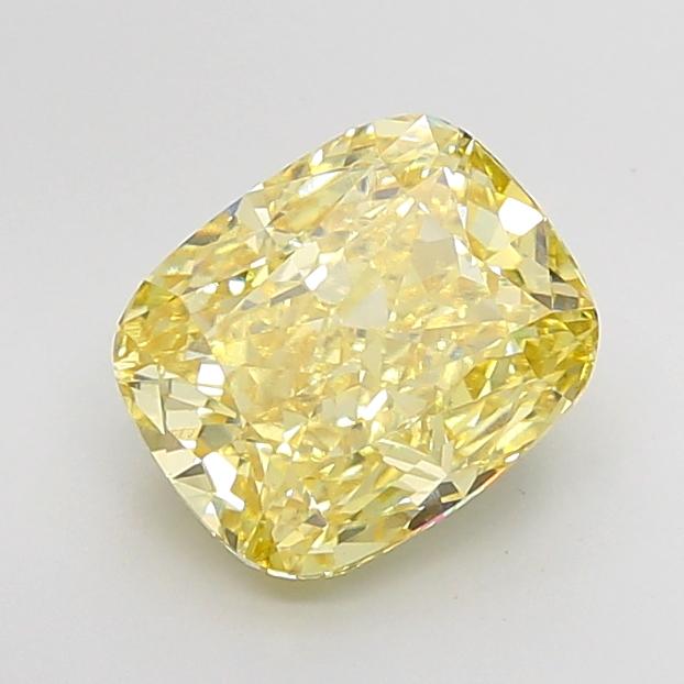 5.04 Ct. Fancy Intense None Yellow Cushion Lab Grown Diamond