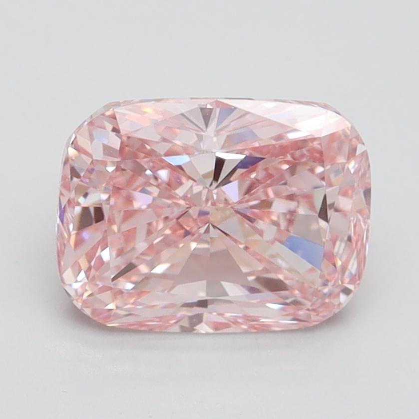 2.00 Ct. Fancy Vivid Pink Cushion Lab Grown Diamond
