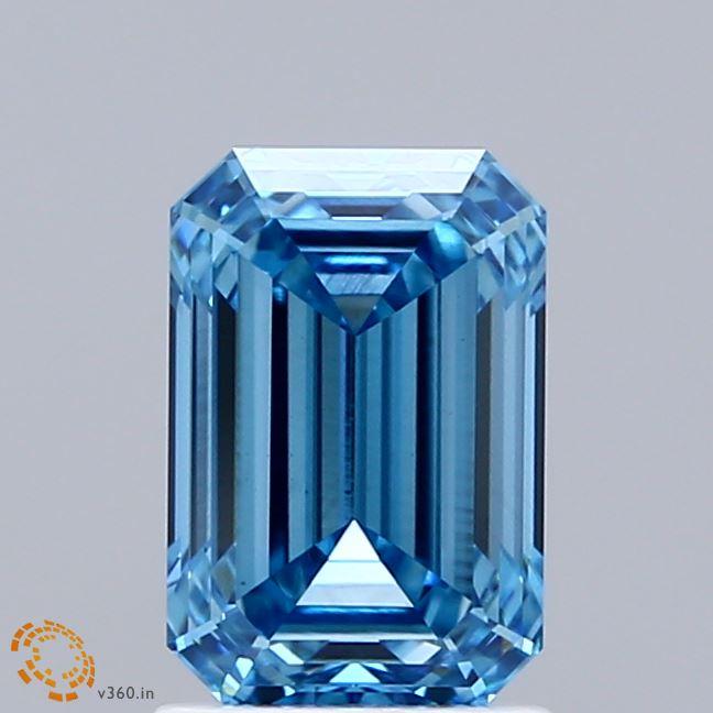 1.81 Ct. Fancy Vivid Blue Emerald Lab Grown Diamond