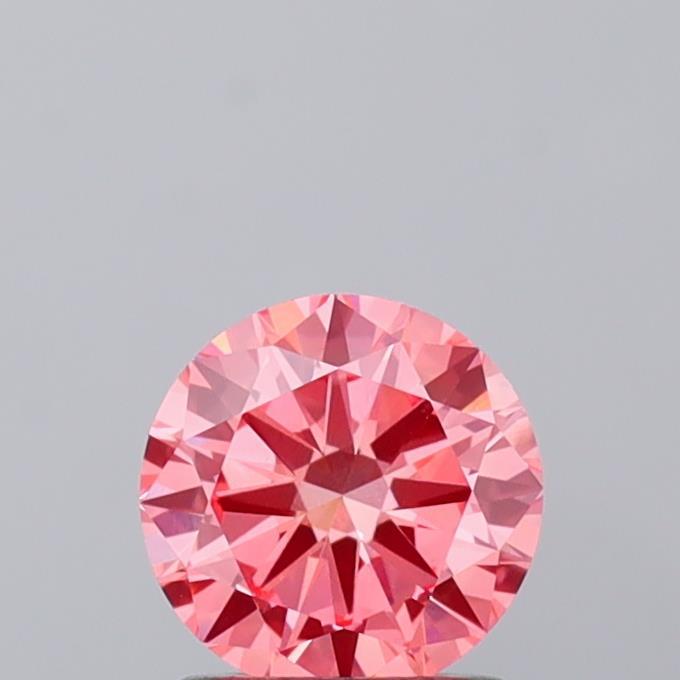 1.00 Ct. Fancy Vivid Orangy Pink Round Lab Grown Diamond