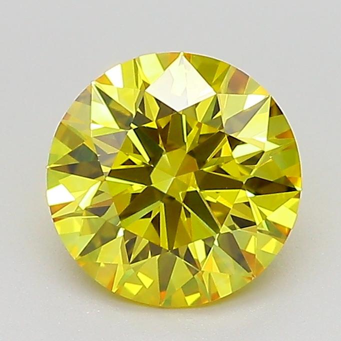 1.38 Ct. Fancy Vivid  Yellow Round Lab Grown Diamond