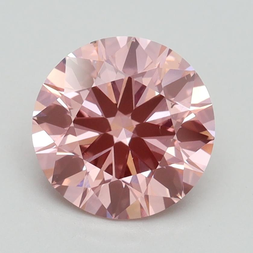 1.93 Ct. Fancy Vivid Pink Round Lab Created Diamond