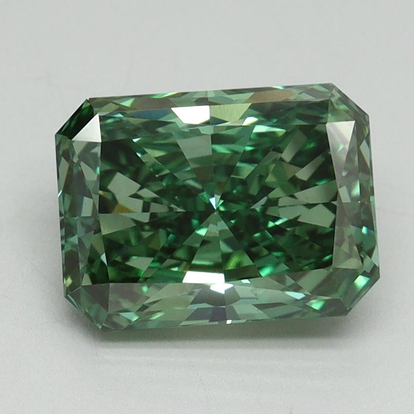 2.45 Ct. Fancy Vivid Green Radiant Lab Grown Diamond