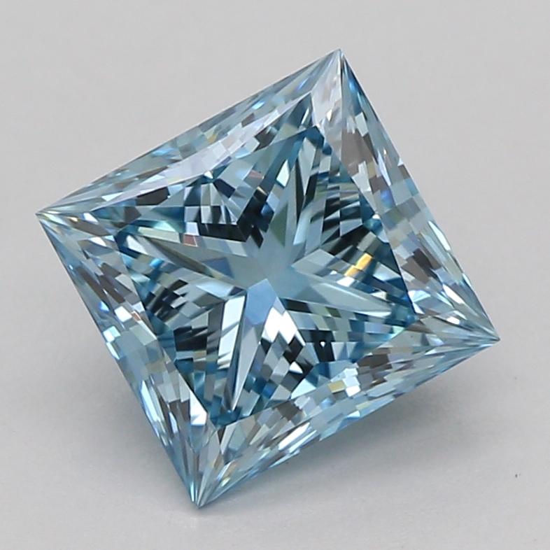 1.08 Ct. Fancy Vivid Blue Princess Lab Grown Diamond